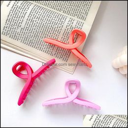 Clamps Hair Jewelry Korea Girls Aron Color Cross Acetic Acid Hollow Sweet Claws For Women Scrunchies Wash Ponytail Hairpins Aessories Drop D