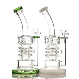 Hookah 9.8 inches Filter Bongs Recycler Water Pipe Glass Bong Smoking pipes 14.5mm joint Oil Rig