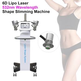 High quality 6D Lipo Laser slimming Painless Cold Source 532nm Green Laser Lipolysis Fat Reduction lose Weight Slim Machine