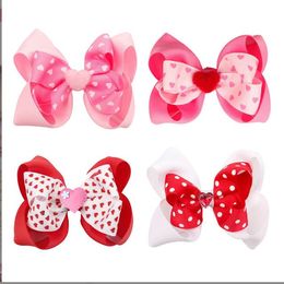 4 inch infant headbands ins valentine love heart sequins headband baby red preemie hair bows valentines day ribbon