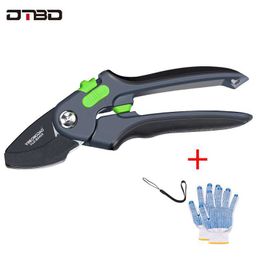 DTBD Gardening Pruning Shears Stainless Steel Scissors Grafting Fruit Branches Flower Trimming Tools Home Set 210719