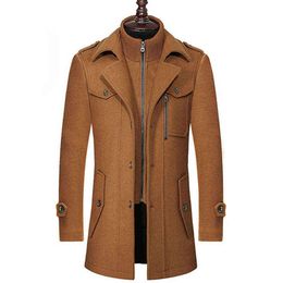 Autumn Winter Clothes For Men Overcoat Woollen Winter Coat Wool Coat Men Fashion Warm Wool Jacket Men Trench Man Casual Jacket 211106