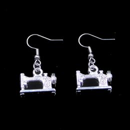 New Fashion Handmade 20*15mm Vintage Treadle Sewing Machine Earrings Stainless Steel Ear Hook Retro Small Object Jewellery Simple Design For Women Girl Gifts