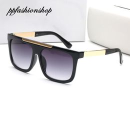 Metal Square Frame Sunglasses for Men Women Fashion Outdoor Beach Sun Glasses Uv400 Summer Eyewear with Box and Case Ppfashionshop