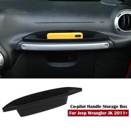 Black GrabTray Passenger Storage Tray Organizer Grab Handle Accessory Box for Jeep Wrangler JK JKU 2011-2017 ABS