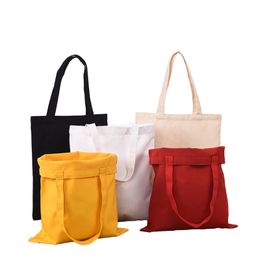 4 Colors Women's Canvas Shoulder Bags Woman Cotton Shopping Bags Soft Handbag Casual Cloth Tote Girl Bag Ladies Shop