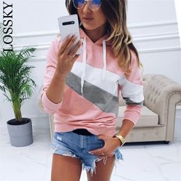 Hoodie Sweatshirts Womens Autumn Female Casual Hoodies Sweatshirt Patchwork Ladies Hooded Pullover Women Winter Clothing Hoody 210507