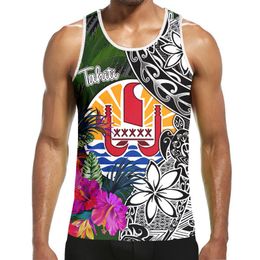 Mens Tank Tops 3D Polynesia Tahiti Hawaiian Pineapple Print Top Hipster Casual Abstract Funny Sleeveless Vest Men And Women Streetwear