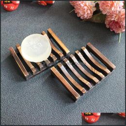Bath & Garden100Pcs Vintage Style Tray Handmade Wood Dish Box Wooden Soap Dishes As Holder Home Bathroom Aessories Drop Delivery 2021 Snktb