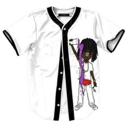 Baseball Jersey Men Stripe Short Sleeve Street Shirts Black White Sport Shirt UAX710