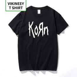 mens t shirts fashion short sleeve Korn Rock band Letter T Shirt Cotton High Street Tee Shirts Plus Size 210706