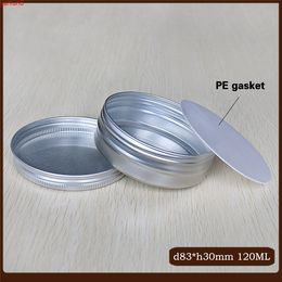 50pcs/lot 120g Aluminum Cosmetic Jar Screw Thread Cream Pot Lip Balm Mask Tin Ointment Hand Boxgood qty