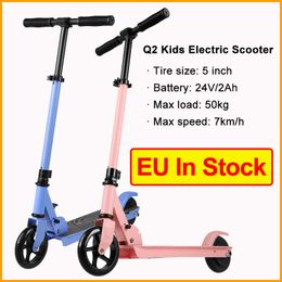 [EU in Stock ] Q2 Foldable Smart Scooter Skateboard 7km 24v 2ah 5 inch Electric Scooters for Kids