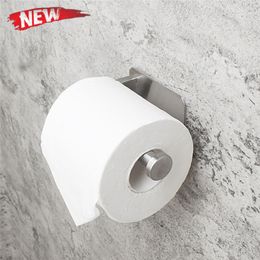 Kitchen Roll Paper Self Adhesive Wall Mount Toilet Paper Holder Stainless Steel Bathroom Tissue Towel Accessories Rack Holders 210320