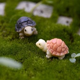 Garden Supplies Turtle Miniature Mini animal Tortoise resin artificial craft bonsai Decoration 2cm 2 colors