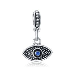 Fit Pandora Charm Bracelet Turkey Blue Evil Eyes Enamel European Silver Bead Charms Beads DIY Snake Chain For Women Bangle & Necklace Jewellery