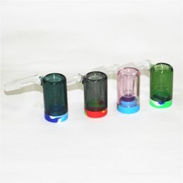 Glass Ash catcher for hookah bongs 90 & 45 degrees 14mm glass ashcatcher bubbler Bong Oil rigs with silicone container