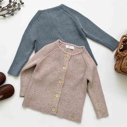 Spring Autumn Baby Boys Girls Pure Color Cardigan Coat Children Clothing Boy Girl Long Sleeve Knitted Kids 210521