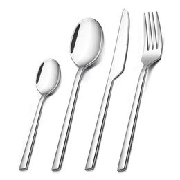 24/32PCS Silverware Cutlery Set Tableware Dinnerware Set 18/0 Stainless Steel Knife Fork Spoon Kitchen Western Dishwasher Safe 210318