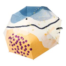 Parasol UV Protection Folding Sun Umbrella Women Rain Windproof Umbrellas Dual Use Students Compact Five Fold Mini