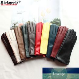 Leather Sheepskin Gloves Women's Autumn Warm Fleece Lining Colour Fashion Thin Outdoor Activities Electric Bike Riding Driving Factory price expert design Quality