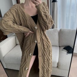 Lazy Korean Chic Sweater Cardigan Coat Women Casual Loose Single Breasted Knitted Long Cardigans Fall Winter 2020 New Pull Femme