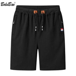 BOLUBAO Trend Brand Casual Shorts Men Summer Men's Fashion Solid Wild Knee Length Pants Slim Drawstring Beach Male 210714