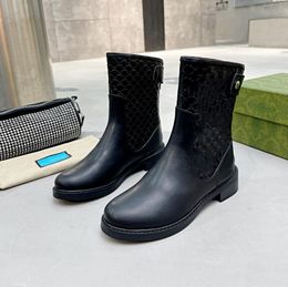 2022 Designer Casual Shoes New Fashion Boot Black Platform Canvas Women Board Retro Dissol Shoe Zero Purse Pocket Round Head Boots With Box