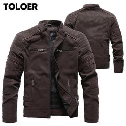 Leather Jacket Men Autumn Winter Men's Fashion Motorcycle PU s Coat Male Stand Collar Slim Casual 211203