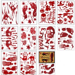 Christmas Halloween Decorations Blood Handprint Wall Stickers Footprint Bat Easter Sticker Window 13 styles 20 21