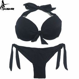 EONAR Bikini Solid Swimsuits Women Push Up Set Brazilian Cut/Classic Bottom Bathing Suits Sexy Plus Size Swimwear 210702