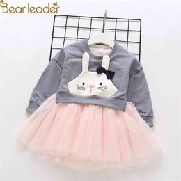 Girl Cartoon Dress Autumn Girls Cute Bunny Kids Costumes Children Clothing Baby Clothes Party Suits 210429