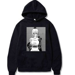 2021 Harajuku Hoodie Chainsaw Man Power Anime Clothes Loose Hoody Harajuku Teenagers Clothes Hot Funny Manga Chainsaw Man Y211118