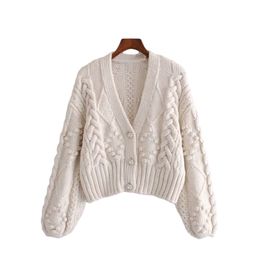Casual Woman Beige Loose Soft Knitted Cardigan Spring Fashion Ladies Lantern Sleeve Sweaters Female Oversized Knitwear 210515