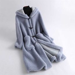 Women Winter Jackets Wool Casual Coats Korean Style Jaqueta Feminina Real Fur Coat High Quality Long Sheep Shearling 211110
