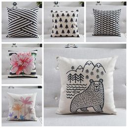 Nordic Style Colorful Geometric Design Cotton Linen Cushion Cover Decorative Sofa Throw Pillow Car Chair Home Decor Case Cushion/Decorative
