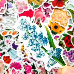 100pcs/Lot Ins Style Flowers Stickers Waterproof Sticker For Laptop Skateboard Notebook Luggage Water Bottle Car Decals Kid Toys Gifts