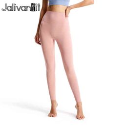 Jalivanfit Naked Feeling Leggings High Waist Peach Hips Gym Leggings Push Up Quick-Drying Sports Stretch Fitness Pants Running H1221