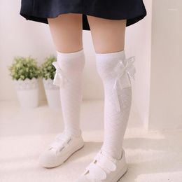 Footies 2022 Kids Toddlers Girls Socks Big Bow Knee High Long Soft Cotton Lace Baby Black Stockings