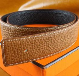 Fashion Men Designer Belt Male Ceinture Smooth Gold Silver Buckle Alloy Leather Belts For Men's Waist accessories with box