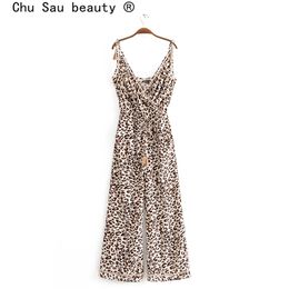 Schönheit Mode Boho Leopard Print Sling Overalls Frauen Urlaub Chic Spitze Patchwork Overall Weibliche Sommer Beachwear 210514