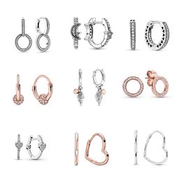 925 Asym Metrical Stud Moon & Stars Beaded Heart Earrings For Women Silver S925 Original Fashion Jewelry