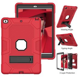 silicone Hybrid Shockproof stand Holder case for iPad 7th Gen 10.2 air4 10.9 mini 4 5 air 2 pro 9.7 11 Samsung T500 T510 T290 T307 P610 Huawei T8 T10