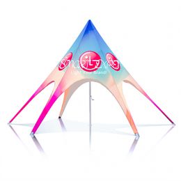 Outdoor Star Canopy Tents Dia8m x H5m for Party Event Advertising Display with Custom 600D Fabric Graphic Printing