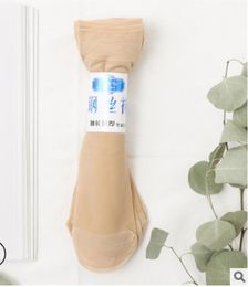 100 pairs men women silk socks leisure charming spring summer autumn breathablenylon ultrathin 50D velvet anti hook long version Hosiery medium tube stokings.