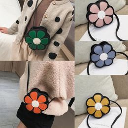 Summer Children Cute Handbags Flower Shaped Purses PU Leather Shoulder Crossbody Bag for Kids Toddler Girls