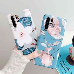 Vintage Banana Leaf & Flower Phone Cases For Huawei P40 Pro P30 P20 Lite Pro Mate 30 20 Lite Soft IMD Phone Back Cover