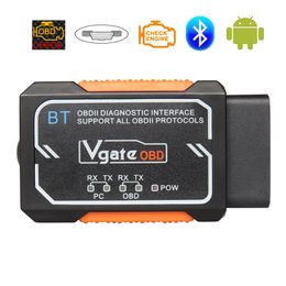 Vgate OBD2 Scanner For Android/iOS ELM327 V1.5 Bluetooth Car Diagnostic-Tools 2021 New Elm 327 V 1.5 OBD 2 Diagnostic Scanner
