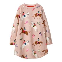 Little maven Unicorn Baby Girls Sweater Dresses Princess Costume Cotton Kids Clothes Toddler Girl Children Vestido 211029