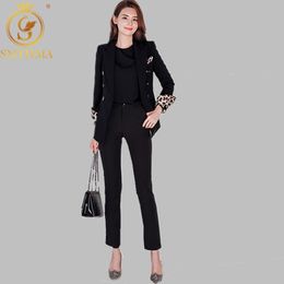 Office Work Pant Suits Women Suit Business Lady Uniform Female 2 Piece Set Blazer Pants Jacket Autumn Winter 210520